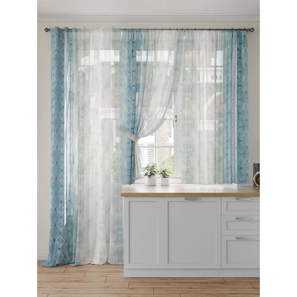 Фото 4 Тюль на ленте At Home Гвенролс AT567017 150x250 см вуаль цвет белый
