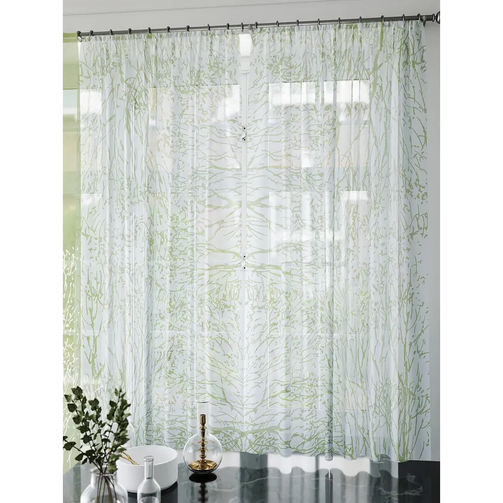 Фото 9 Тюль на ленте At Home Гвентолс AT567053 150x250 см вуаль цвет зеленый Фото 9 Тюль на ленте At Home Гвентолс AT567053 150x250 см вуаль цвет зеленый