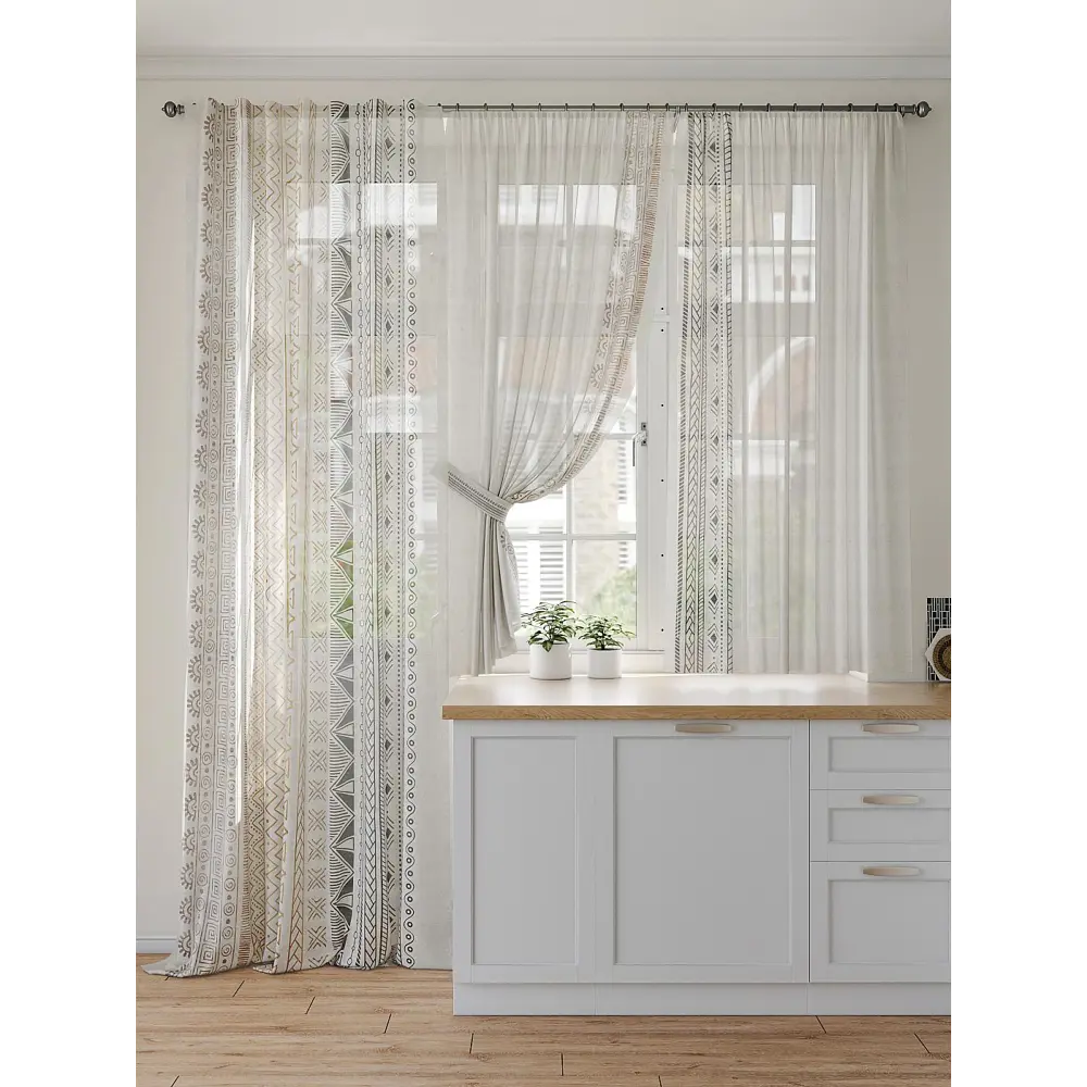Фото 4 Тюль на ленте At Home Миронилс AT567057 150x250 см вуаль цвет белый Фото 4 Тюль на ленте At Home Миронилс AT567057 150x250 см вуаль цвет белый