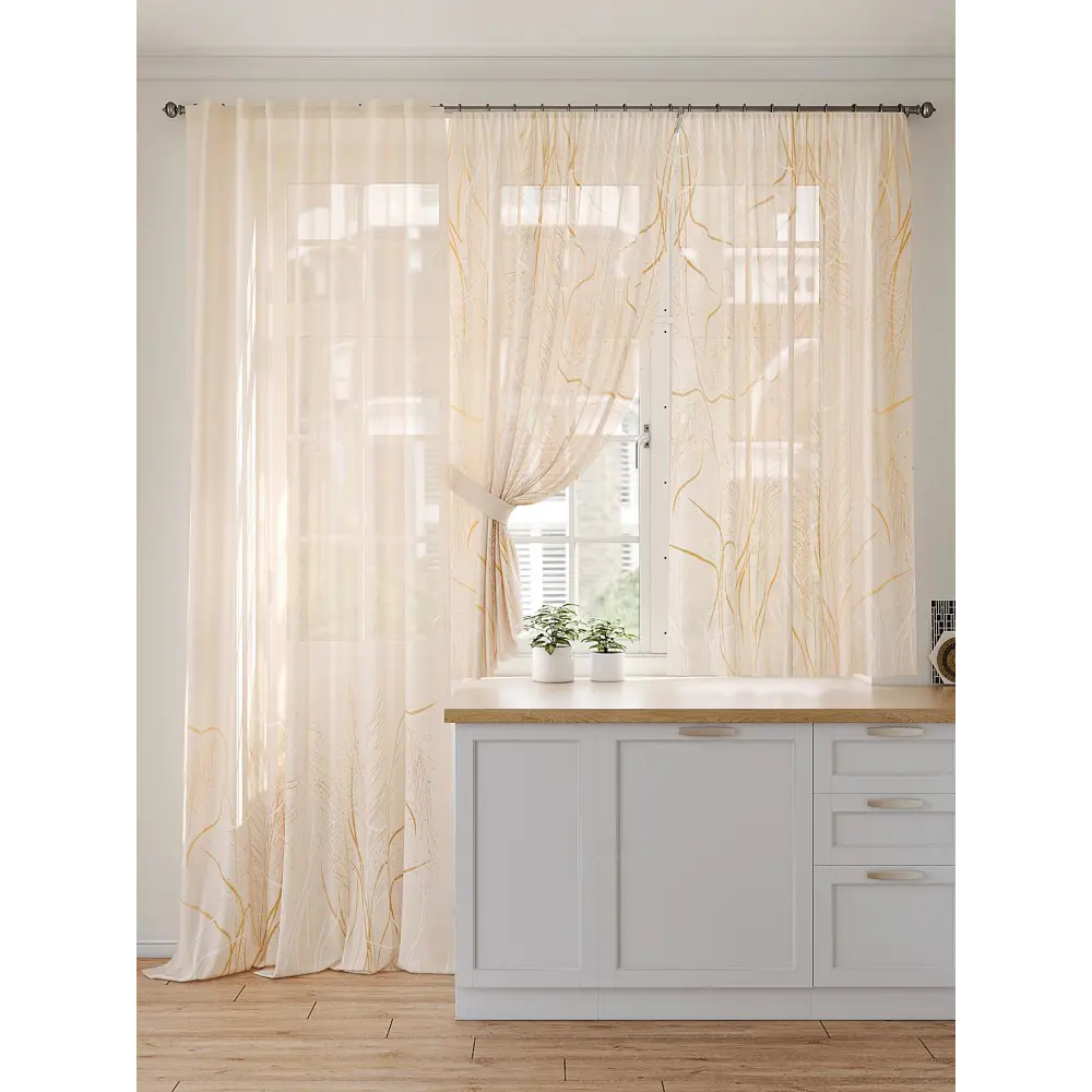 Фото 4 Тюль на ленте At Home Милбрант AT567084 150x250 см вуаль цвет оранжевый Фото 4 Тюль на ленте At Home Милбрант AT567084 150x250 см вуаль цвет оранжевый