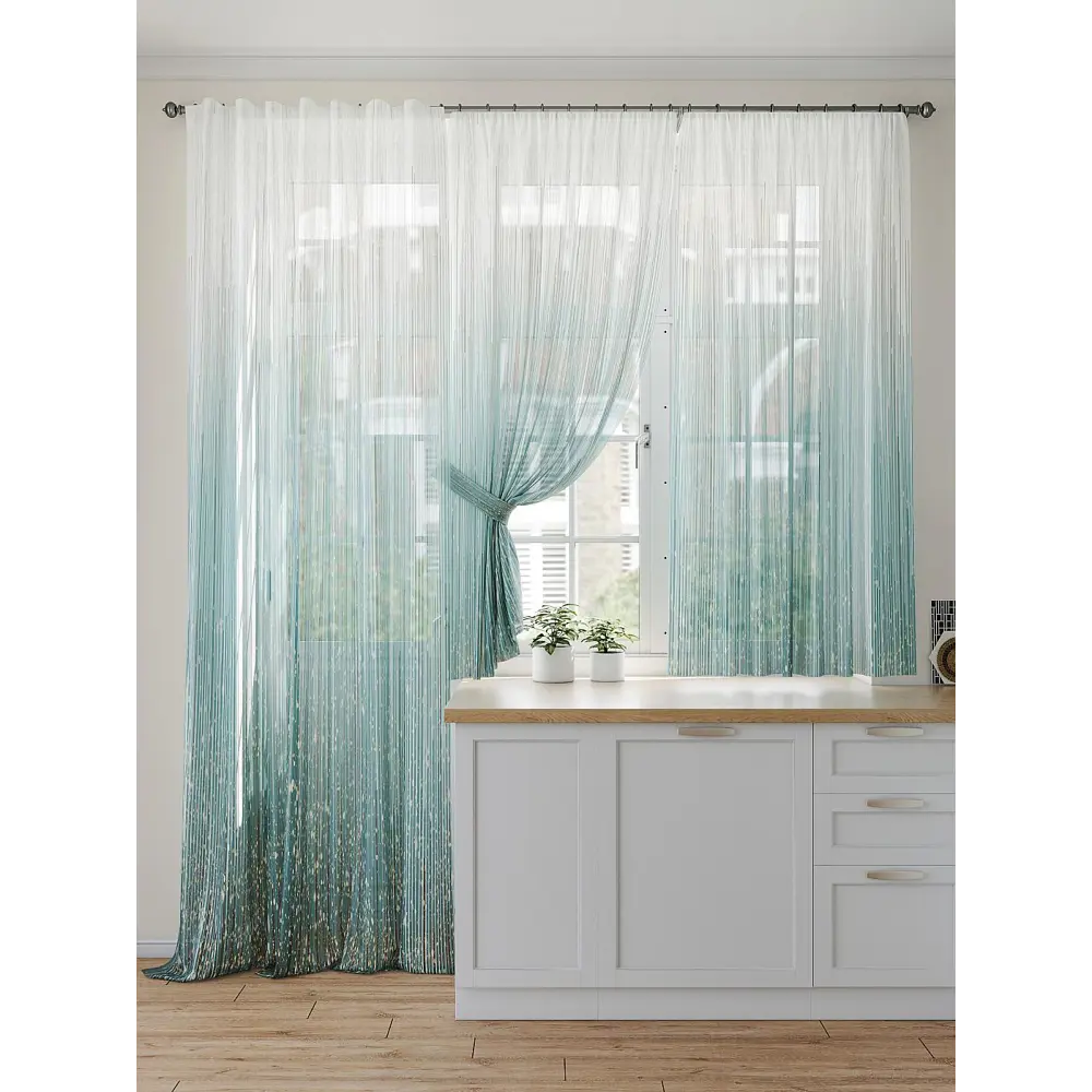 Фото 4 Тюль на ленте At Home Нагронт AT567088 150x250 см вуаль цвет бирюзовый Фото 4 Тюль на ленте At Home Нагронт AT567088 150x250 см вуаль цвет бирюзовый