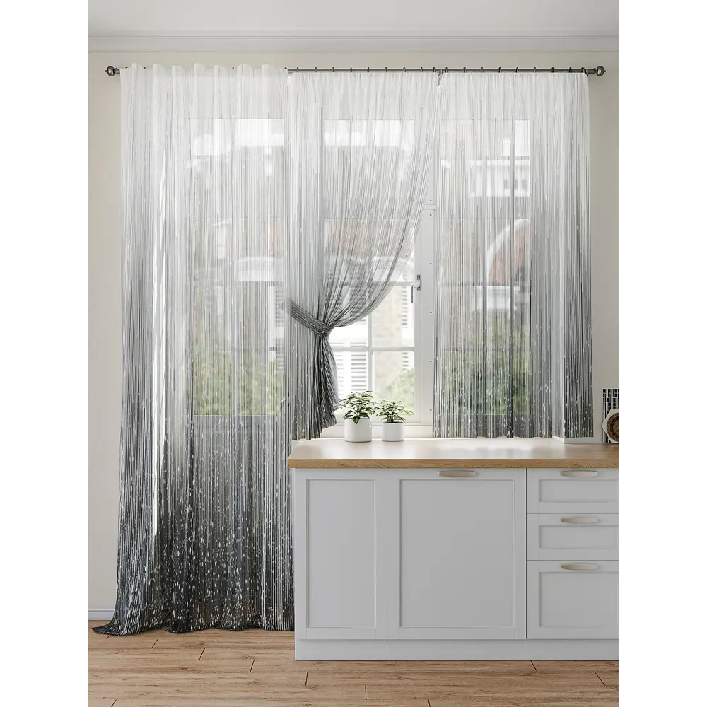 Фото 4 Тюль на ленте At Home Ронбреон AT567089 150x250 см вуаль цвет серый Фото 4 Тюль на ленте At Home Ронбреон AT567089 150x250 см вуаль цвет серый