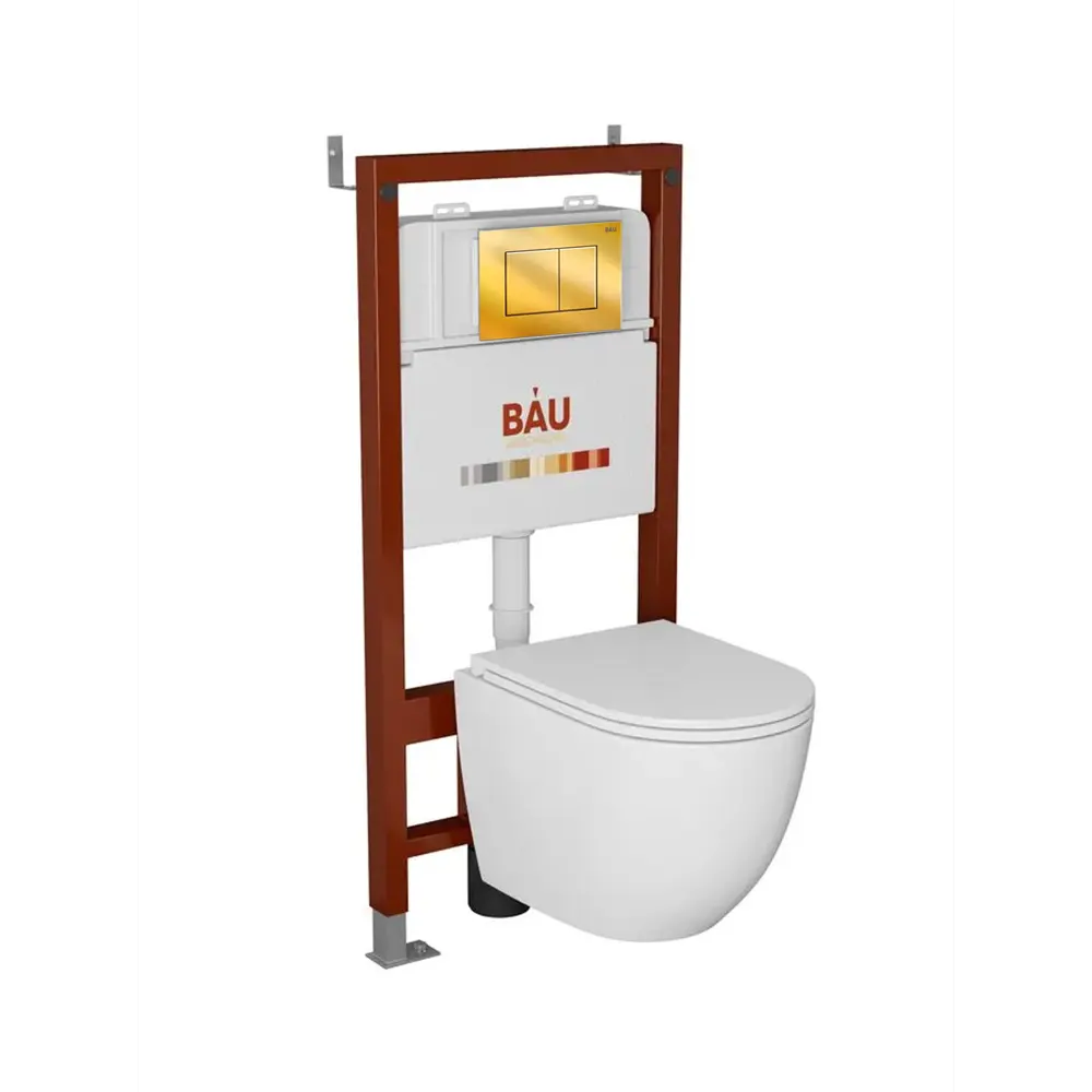 Фото Комплект инсталляция с унитазом Bauedge Q111300-BL0001-HQ-Q00013 цвет белый Фото Комплект инсталляция с унитазом Bauedge Q111300-BL0001-HQ-Q00013 цвет белый