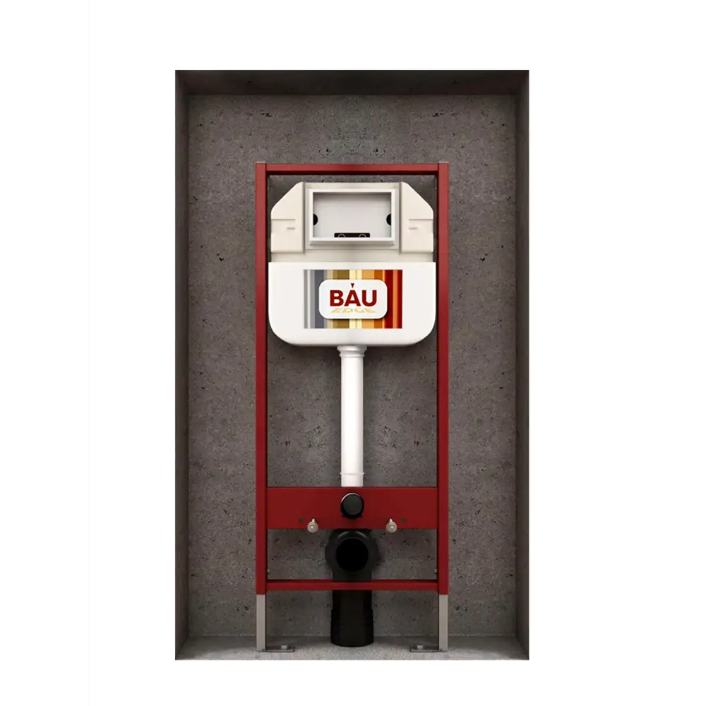 Фото 2 Комплект Bauedge 6 в 1: инсталляция Pro унитаз подвесной безободковый торнадо 50x36 Hurricane кнопка Stil цвет черная матовая