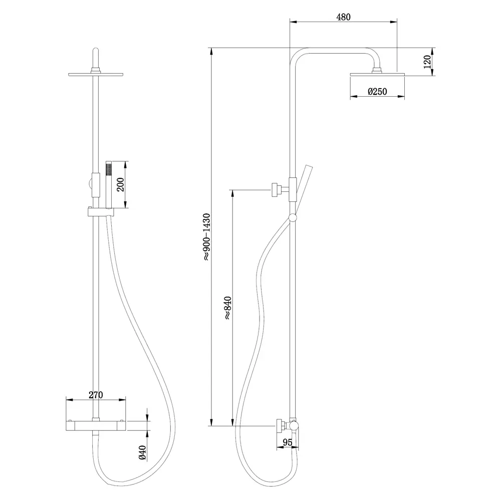 Фото 3 Душевая стойка Abber AF8160L 1 режимная цвет хром Фото 3 Душевая стойка Abber AF8160L 1 режимная цвет хром