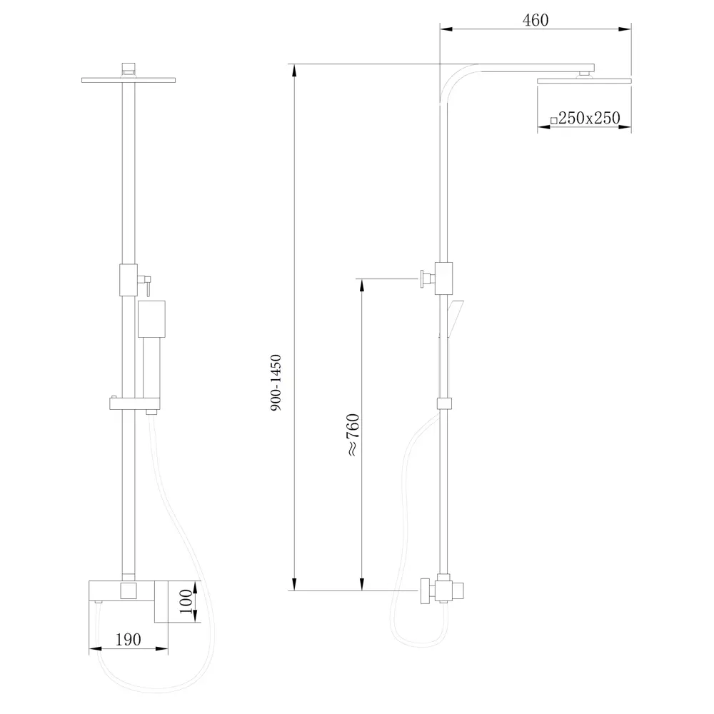 Фото 4 Душевая стойка Abber AF8220L 1 режимная цвет хром Фото 4 Душевая стойка Abber AF8220L 1 режимная цвет хром