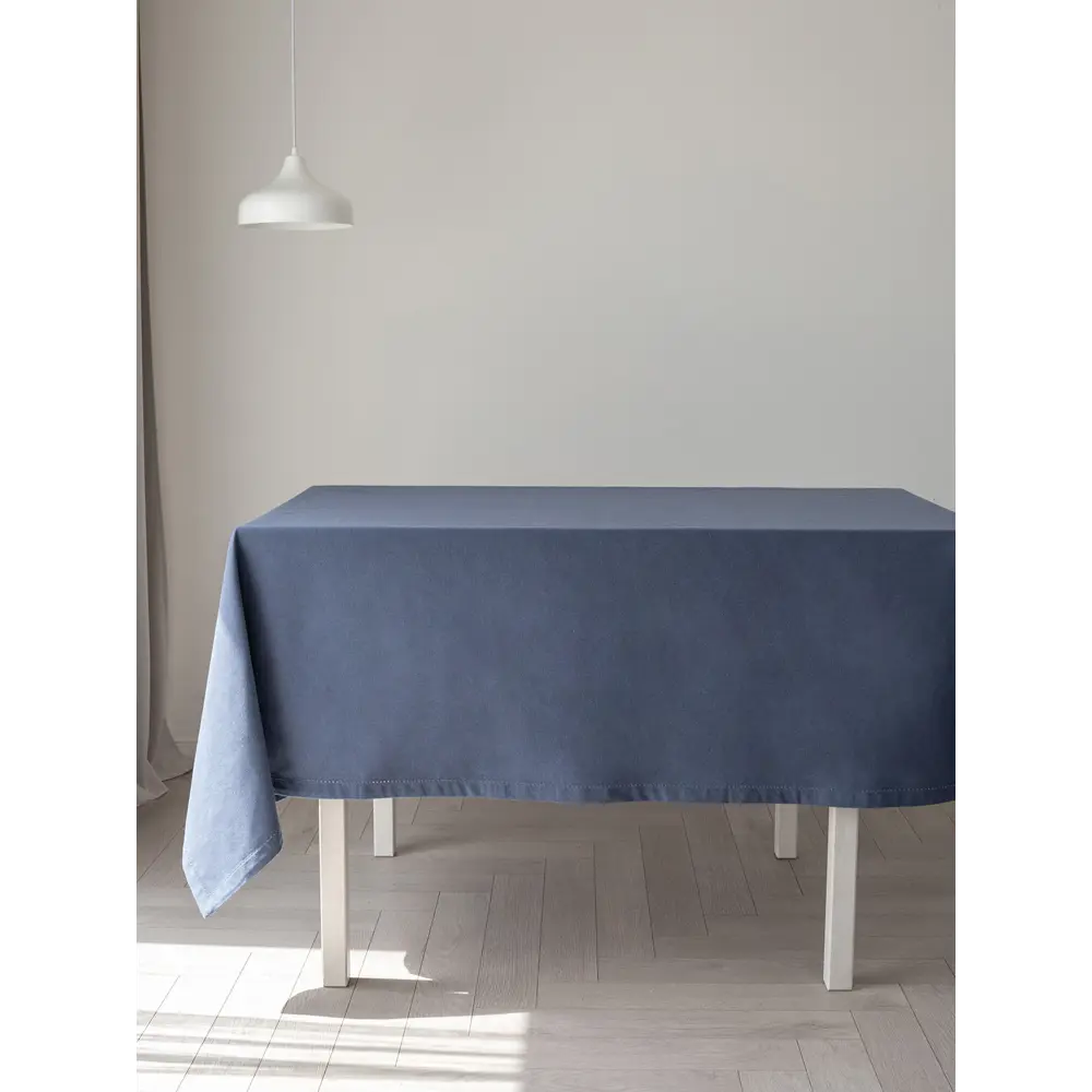 Фото 2 Скатерть на стол Denastia BASIC COLLECTION прямоугольная 140x180 см цвет синий Фото 2 Скатерть на стол Denastia BASIC COLLECTION прямоугольная 140x180 см цвет синий
