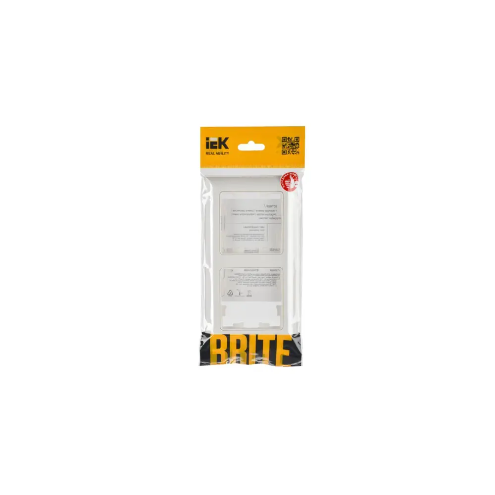 Фото 2 Рамка для розеток и выключателей Iek Brite 2 поста цвет белый Фото 2 Рамка для розеток и выключателей Iek Brite 2 поста цвет белый