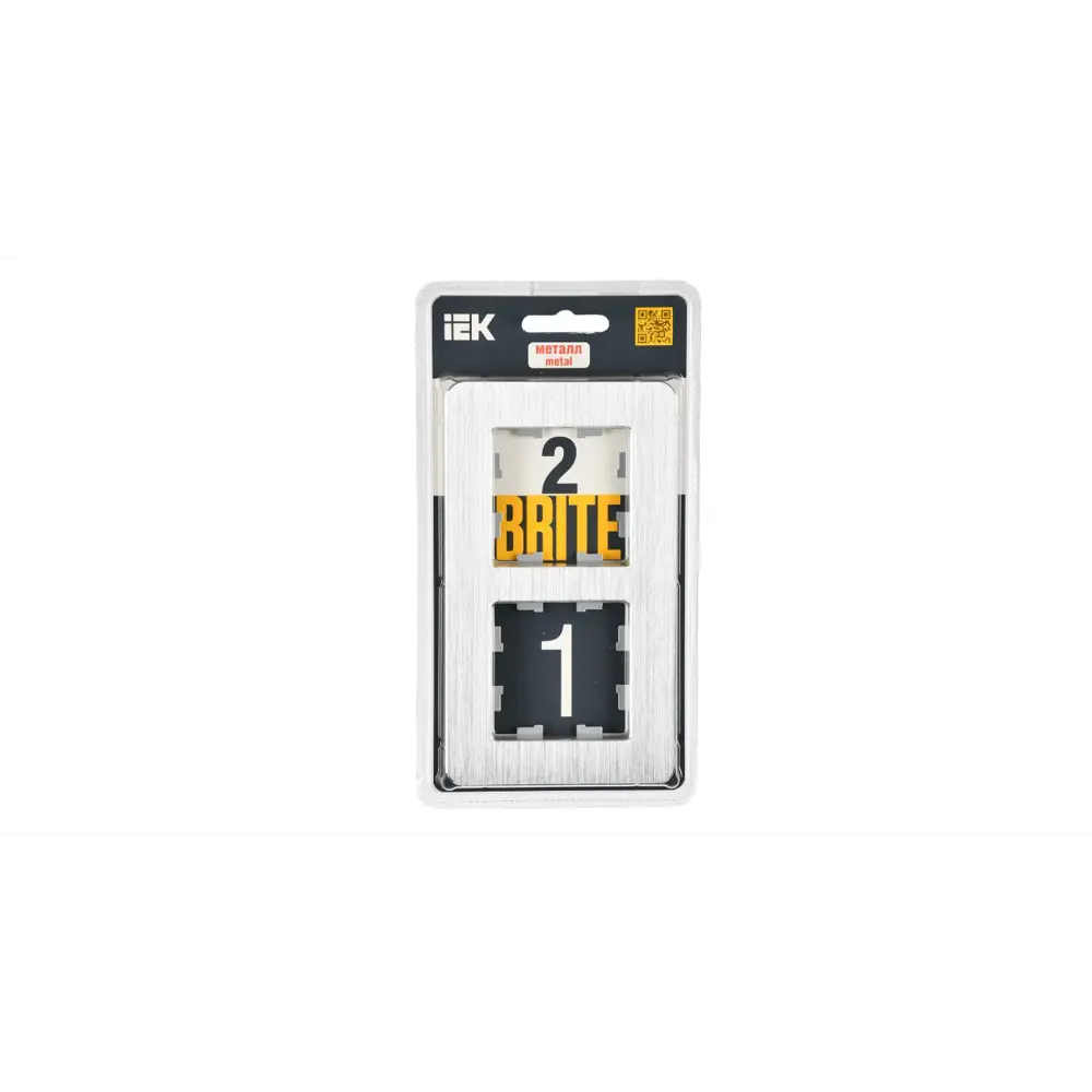 Фото 2 Рамка для розеток и выключателей Iek Brite BR-M22-M-21-K47 2 поста металл цвет алюминий Фото 2 Рамка для розеток и выключателей Iek Brite BR-M22-M-21-K47 2 поста металл цвет алюминий