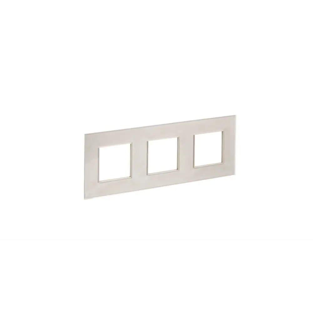 Фото Рамка для розеток и выключателей Iek Skandy SK-F23Sh 3 поста стекло цвет шампань