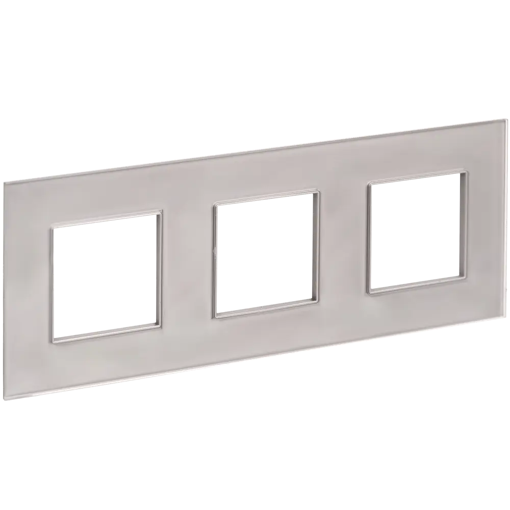 Фото 2 Рамка для розеток и выключателей Iek Skandy SK-F23Sh 3 поста стекло цвет шампань