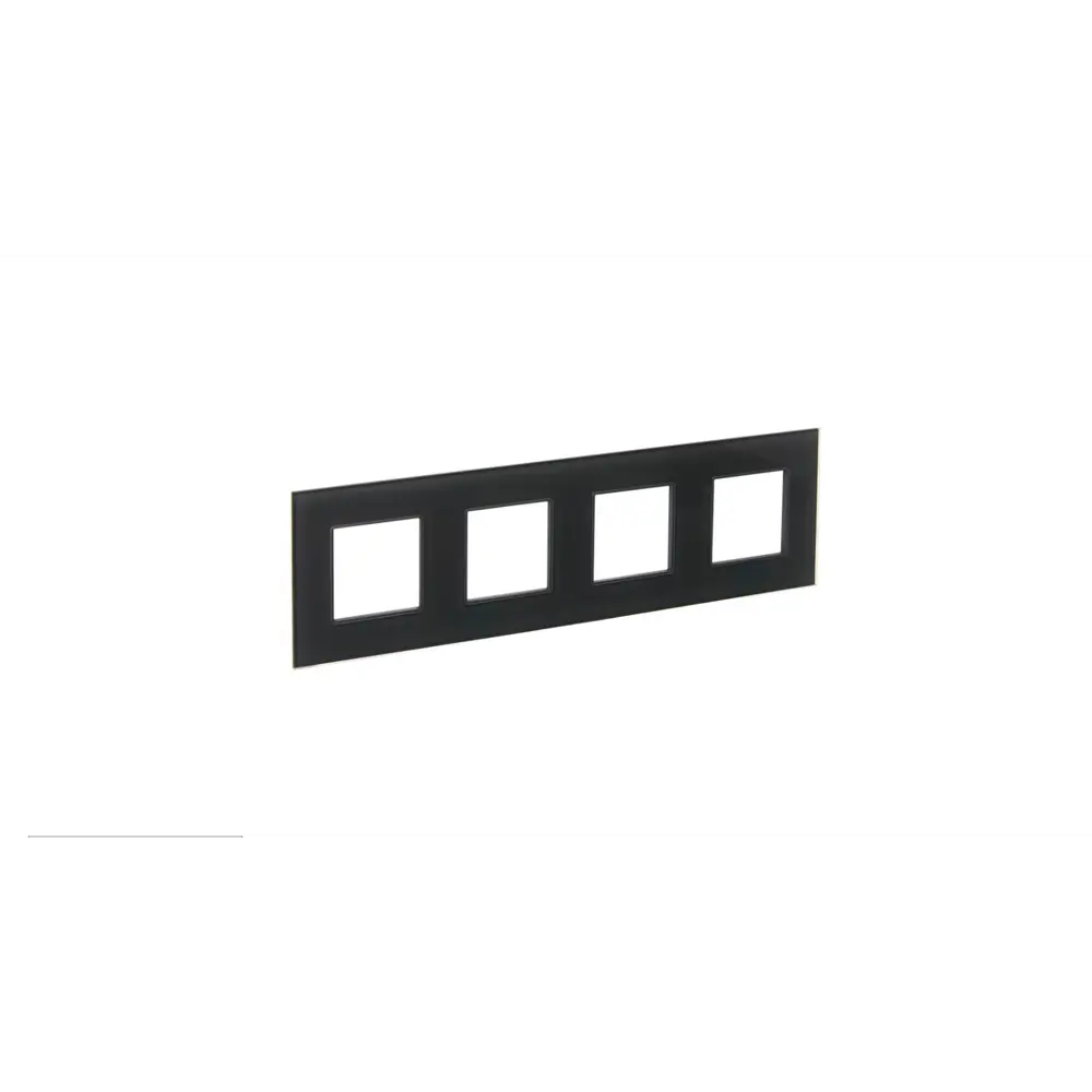 Фото Рамка для розеток и выключателей Iek Skandy SK-F24G 4 поста стекло цвет графит