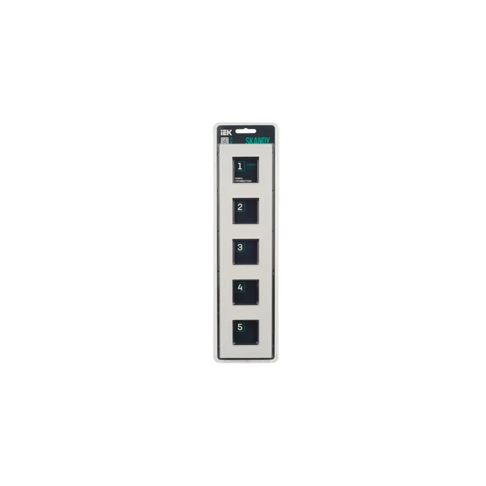 Фото 2 Рамка для розеток и выключателей Iek Skandy 5 постов цвет белый