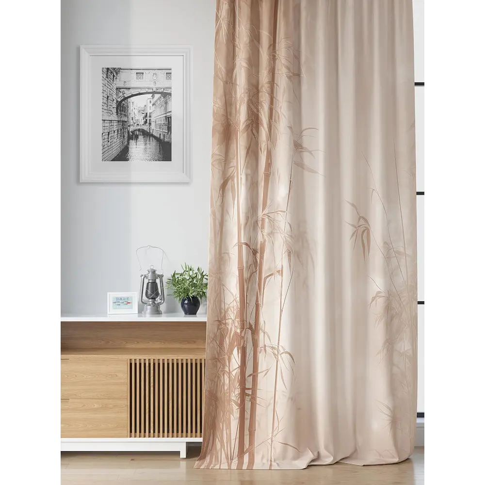 Фото 3 Комплект штор на шторной ленте Comfy Way Ренеморт 150x250 см цвет бежевый Фото 3 Комплект штор на шторной ленте Comfy Way Ренеморт 150x250 см цвет бежевый