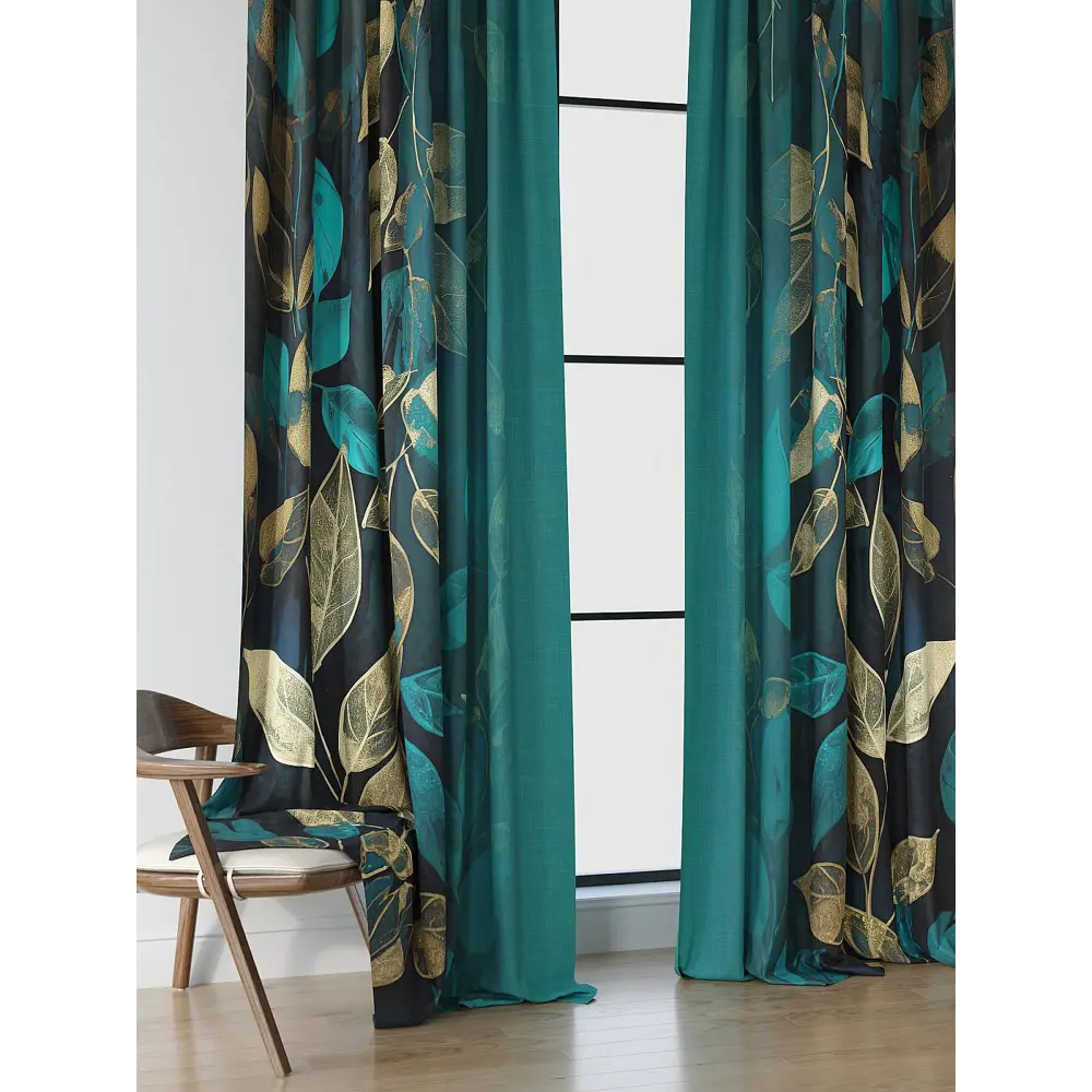 Фото 5 Комплект штор на шторной ленте Comfy Way Рифлорт 150x250 см цвет бирюзовый Фото 5 Комплект штор на шторной ленте Comfy Way Рифлорт 150x250 см цвет бирюзовый