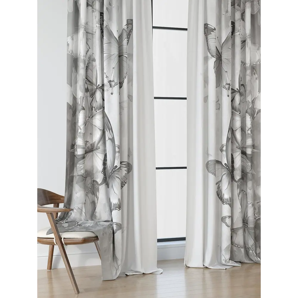 Фото 5 Комплект штор на шторной ленте Comfy Way Марвелт 150x250 см цвет серый Фото 5 Комплект штор на шторной ленте Comfy Way Марвелт 150x250 см цвет серый
