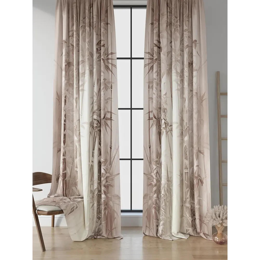 Фото Комплект штор на шторной ленте Comfy Way Брамбос 150x250 см цвет бежевый Фото Комплект штор на шторной ленте Comfy Way Брамбос 150x250 см цвет бежевый
