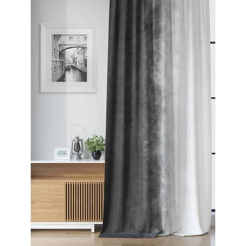 Фото 3 Комплект штор на шторной ленте Comfy Way Франтер 150x250 см цвет белый Фото 3 Комплект штор на шторной ленте Comfy Way Франтер 150x250 см цвет белый