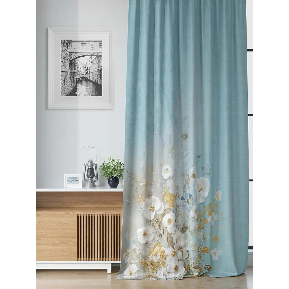 Фото 3 Комплект штор на шторной ленте Comfy Way Рилиофер 150x250 см цвет голубой Фото 3 Комплект штор на шторной ленте Comfy Way Рилиофер 150x250 см цвет голубой