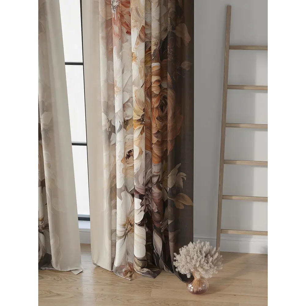 Фото 3 Комплект штор на шторной ленте Comfy Way Флирамс 150x250 см цвет коричневый Фото 3 Комплект штор на шторной ленте Comfy Way Флирамс 150x250 см цвет коричневый