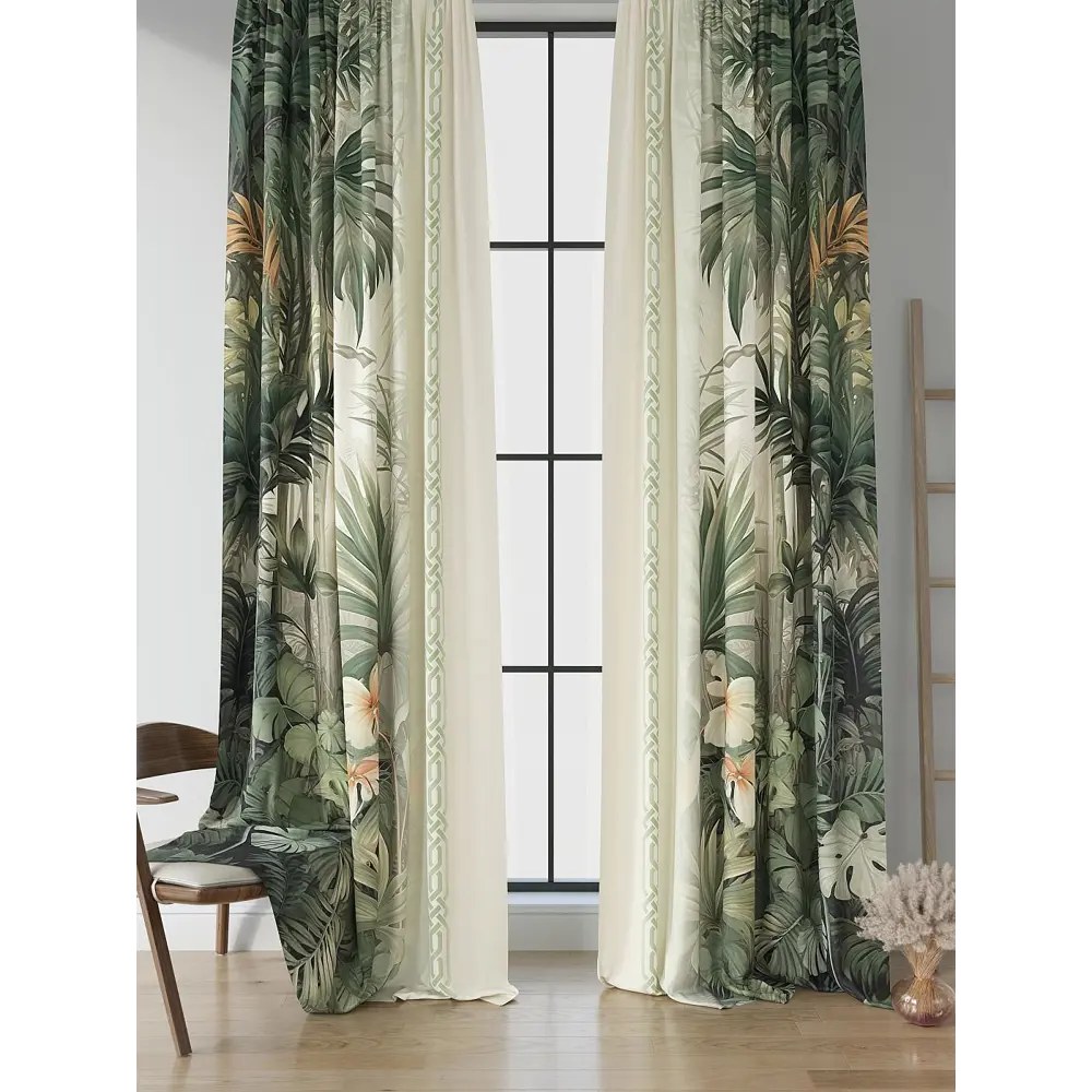 Фото 2 Комплект штор на шторной ленте Comfy Way Фланерис 150x250 см цвет бежевый Фото 2 Комплект штор на шторной ленте Comfy Way Фланерис 150x250 см цвет бежевый