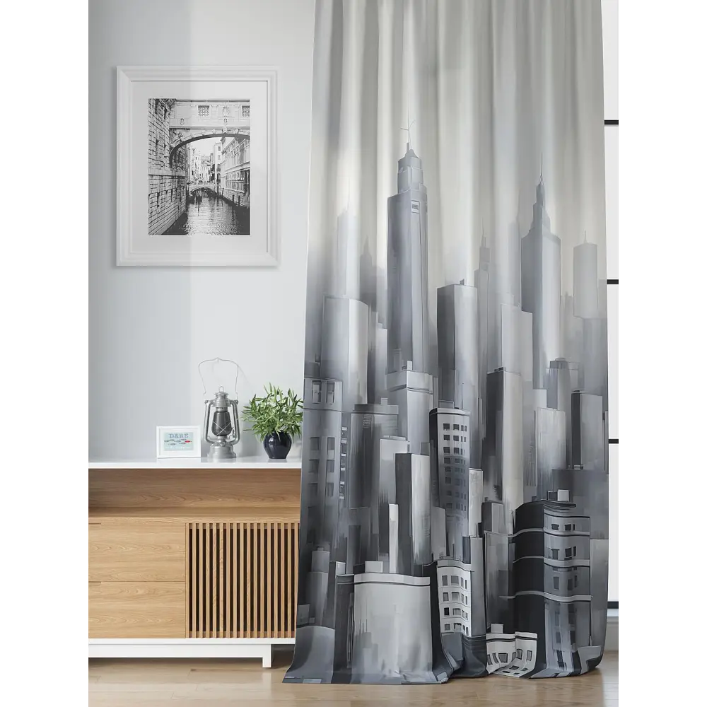Фото 3 Комплект штор на шторной ленте Comfy Way Ренсорс 150x250 см цвет серый Фото 3 Комплект штор на шторной ленте Comfy Way Ренсорс 150x250 см цвет серый
