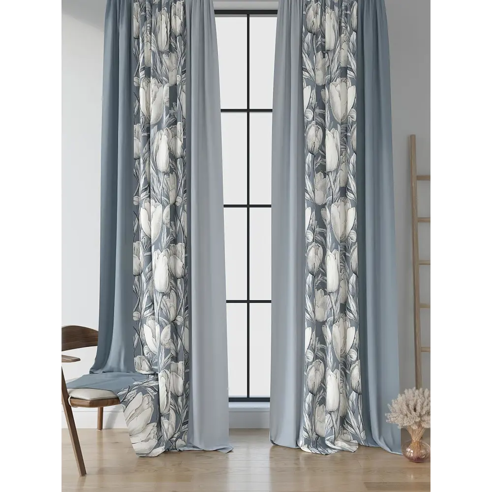 Фото Комплект штор на шторной ленте Comfy Way Мернирс 150x250 см цвет светло-серый Фото Комплект штор на шторной ленте Comfy Way Мернирс 150x250 см цвет светло-серый