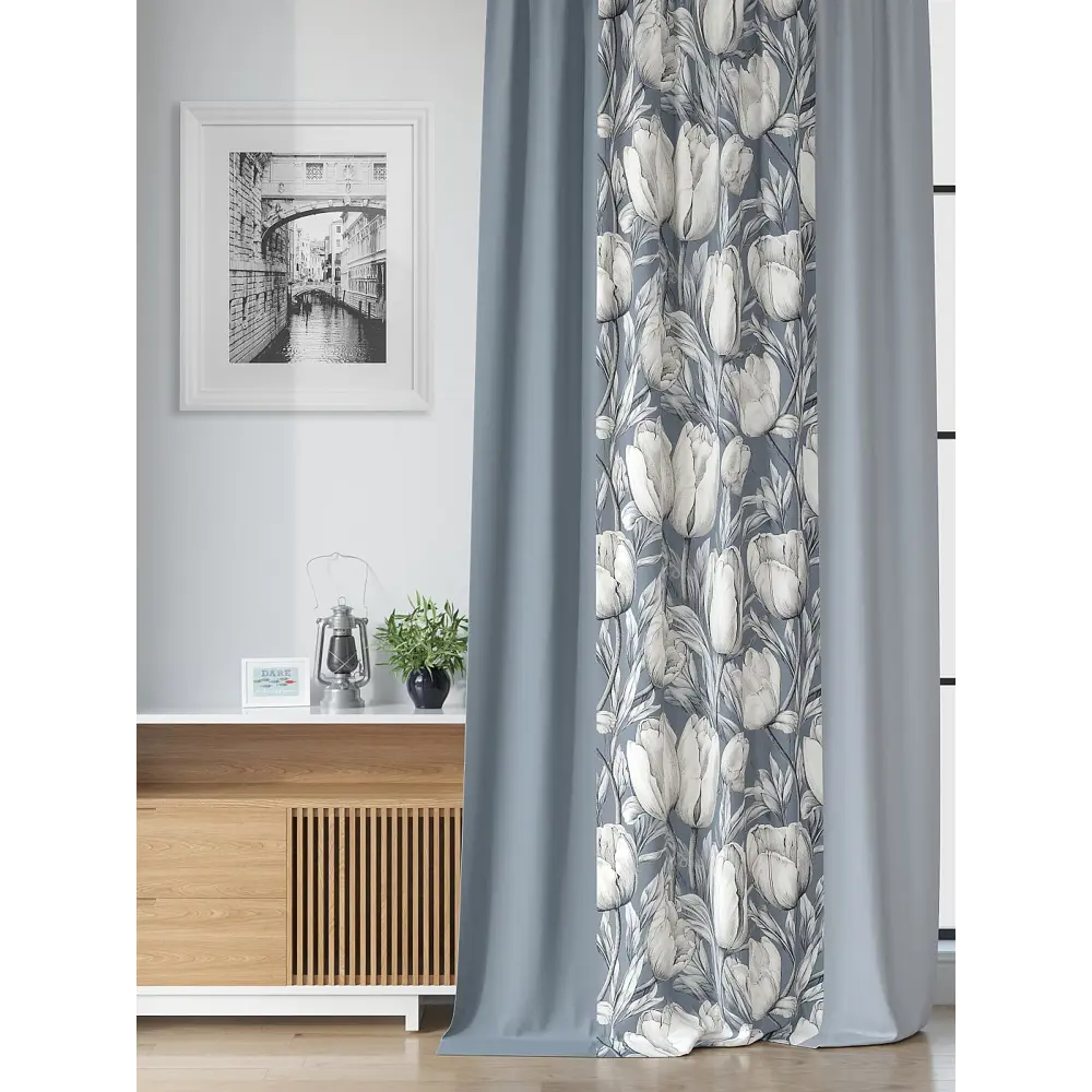 Фото 2 Комплект штор на шторной ленте Comfy Way Мернирс 150x250 см цвет светло-серый Фото 2 Комплект штор на шторной ленте Comfy Way Мернирс 150x250 см цвет светло-серый