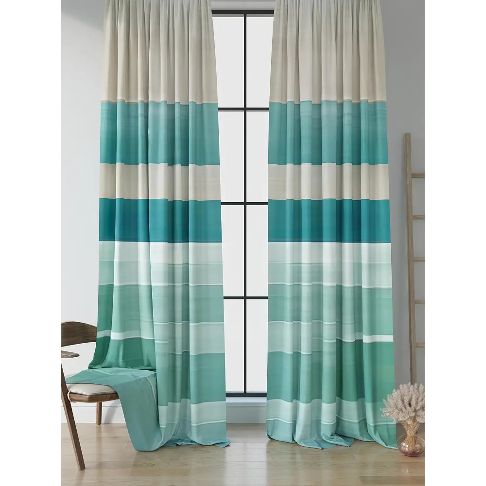 Фото Комплект штор на шторной ленте Comfy Way Геврил 150x250 см цвет бирюзовый Фото Комплект штор на шторной ленте Comfy Way Геврил 150x250 см цвет бирюзовый
