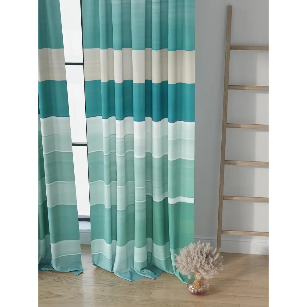 Фото 3 Комплект штор на шторной ленте Comfy Way Геврил 150x250 см цвет бирюзовый Фото 3 Комплект штор на шторной ленте Comfy Way Геврил 150x250 см цвет бирюзовый