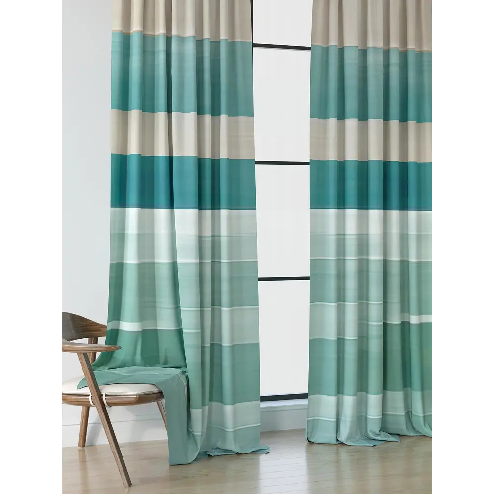 Фото 4 Комплект штор на шторной ленте Comfy Way Геврил 150x250 см цвет бирюзовый Фото 4 Комплект штор на шторной ленте Comfy Way Геврил 150x250 см цвет бирюзовый