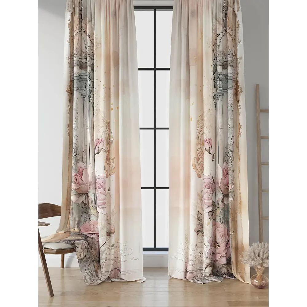 Фото 2 Комплект штор на шторной ленте Comfy Way Долвинс 150x250 см цвет бежевый Фото 2 Комплект штор на шторной ленте Comfy Way Долвинс 150x250 см цвет бежевый