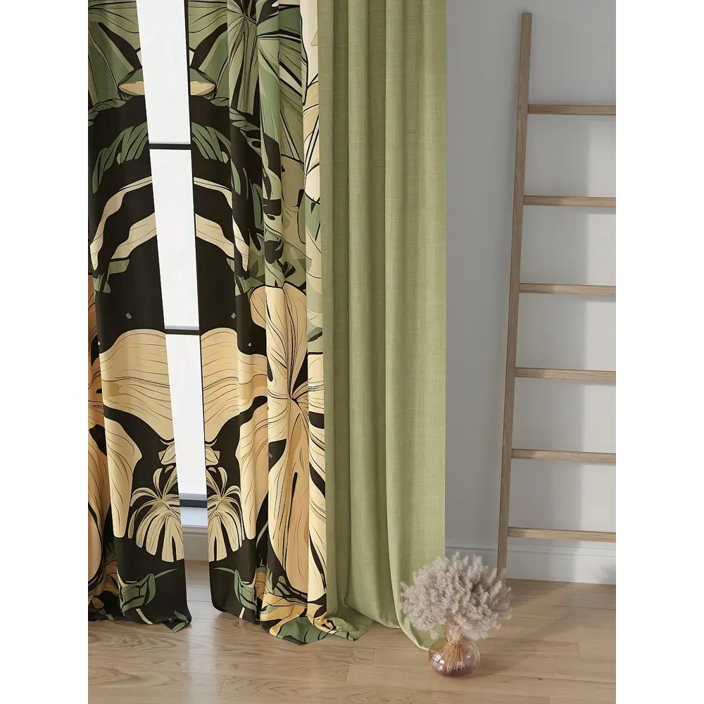 Фото 4 Комплект штор на шторной ленте Comfy Way Филирмант 150x250 см цвет зеленый Фото 4 Комплект штор на шторной ленте Comfy Way Филирмант 150x250 см цвет зеленый