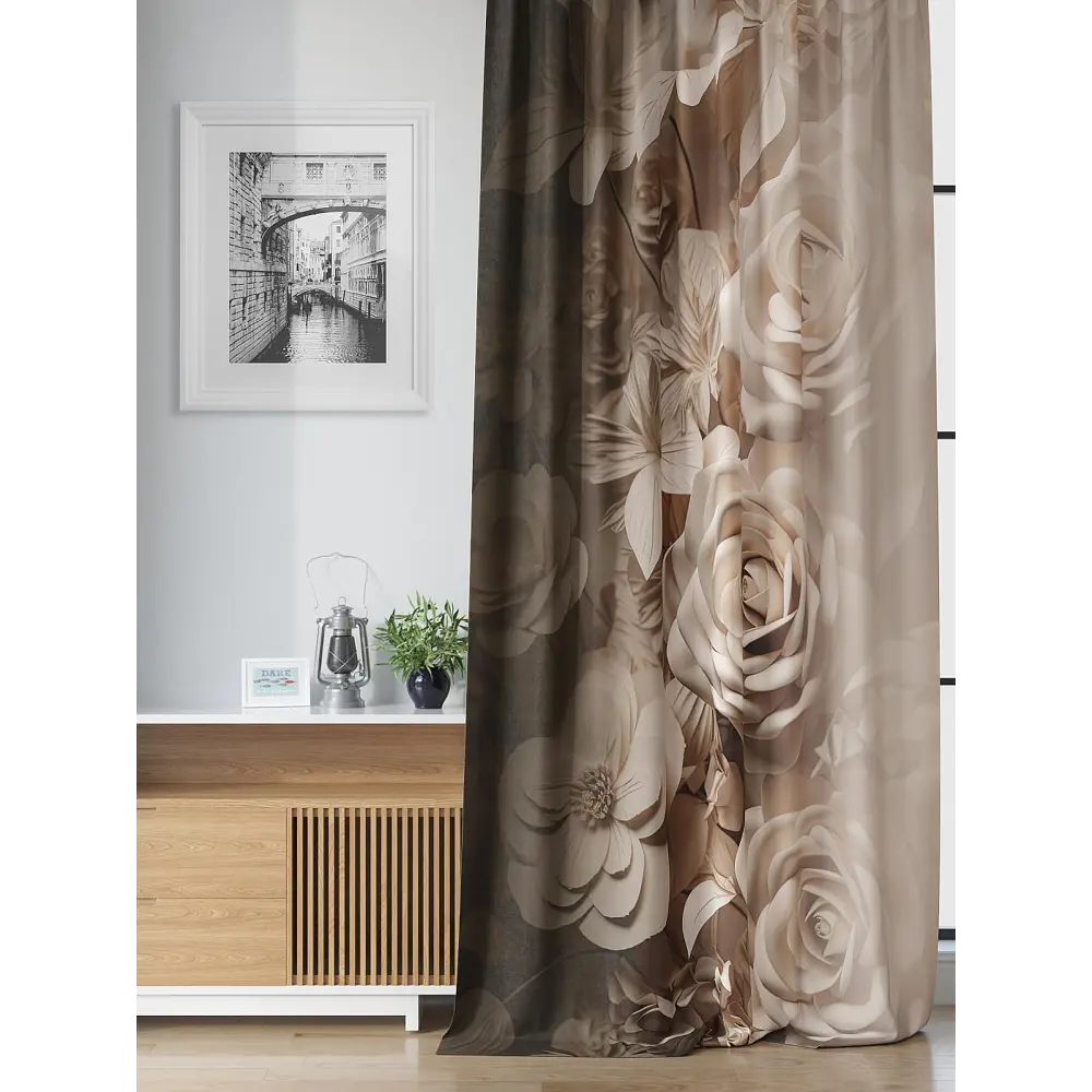 Фото 3 Комплект штор на шторной ленте Comfy Way Фланфилс 150x250 см цвет бежевый Фото 3 Комплект штор на шторной ленте Comfy Way Фланфилс 150x250 см цвет бежевый