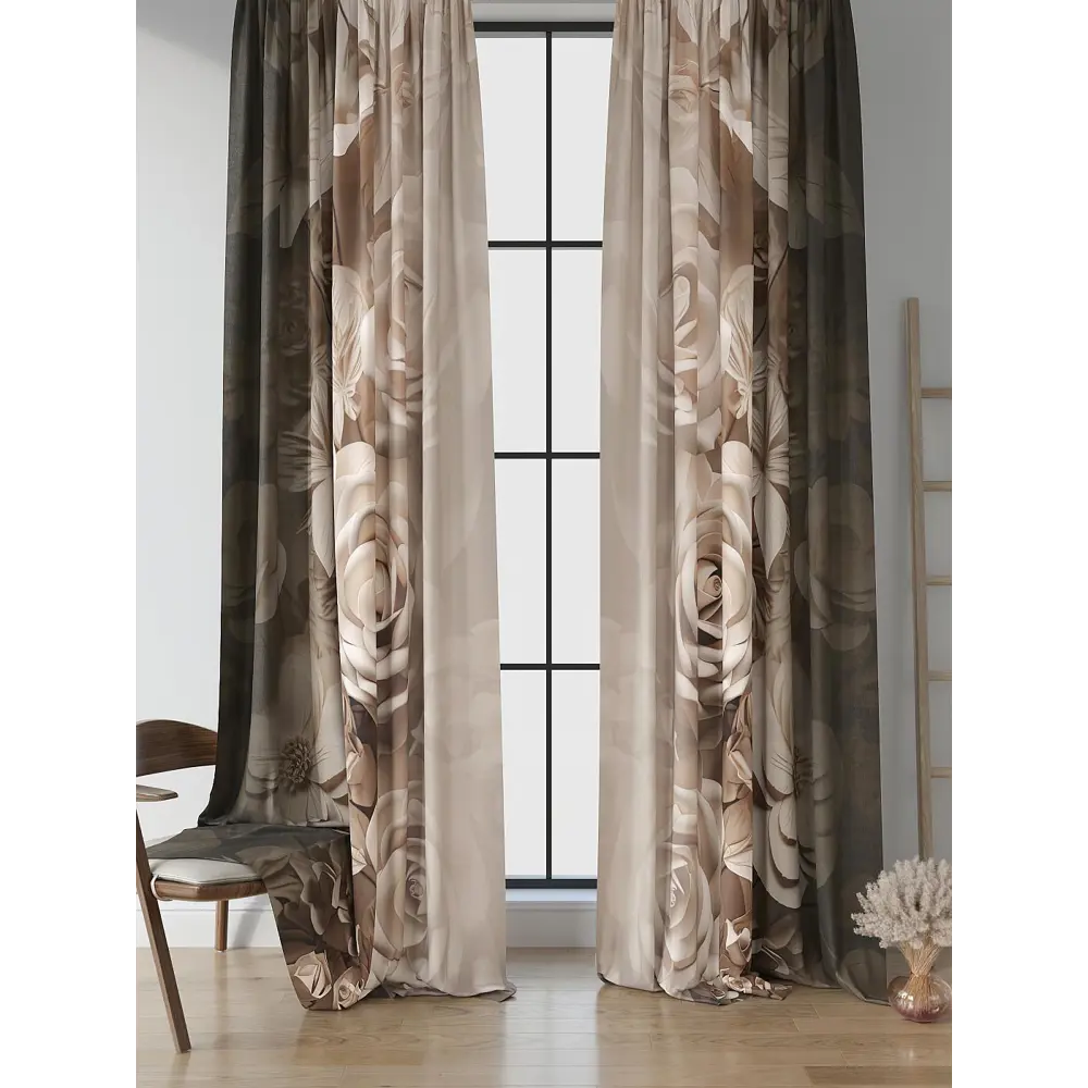 Фото 2 Комплект штор на шторной ленте Comfy Way Фланфилс 150x250 см цвет бежевый Фото 2 Комплект штор на шторной ленте Comfy Way Фланфилс 150x250 см цвет бежевый