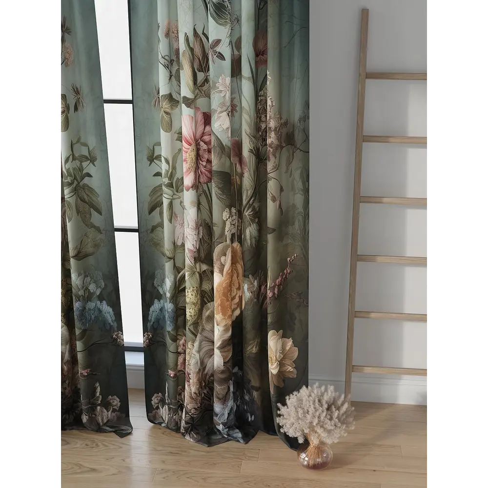 Фото 4 Комплект штор на шторной ленте Comfy Way Нервиарт 150x250 см цвет зеленый Фото 4 Комплект штор на шторной ленте Comfy Way Нервиарт 150x250 см цвет зеленый