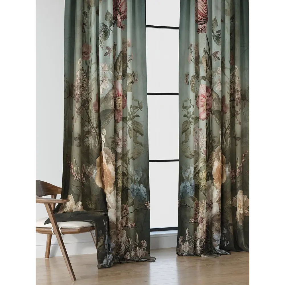 Фото 5 Комплект штор на шторной ленте Comfy Way Нервиарт 150x250 см цвет зеленый Фото 5 Комплект штор на шторной ленте Comfy Way Нервиарт 150x250 см цвет зеленый