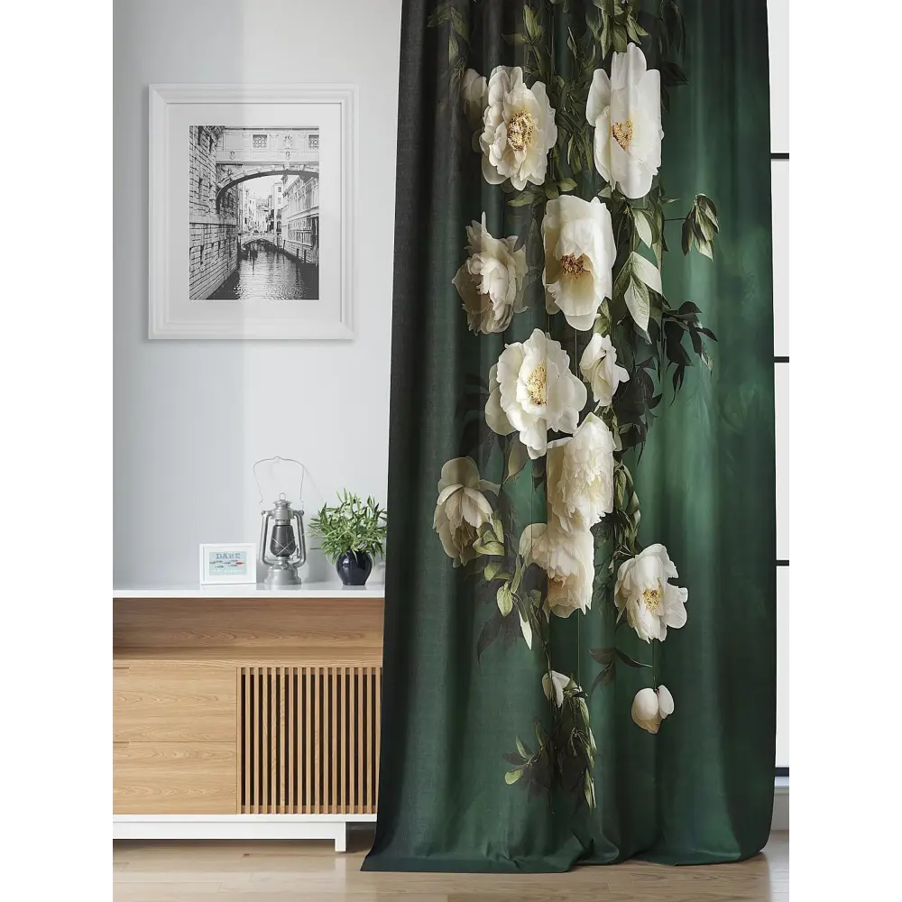 Фото 3 Комплект штор на шторной ленте Comfy Way Реневорис 150x250 см цвет зеленый Фото 3 Комплект штор на шторной ленте Comfy Way Реневорис 150x250 см цвет зеленый