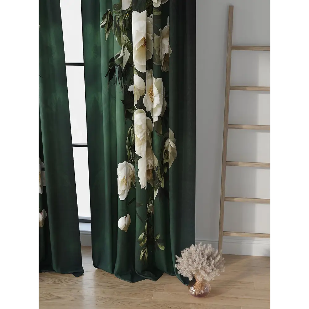 Фото 4 Комплект штор на шторной ленте Comfy Way Реневорис 150x250 см цвет зеленый Фото 4 Комплект штор на шторной ленте Comfy Way Реневорис 150x250 см цвет зеленый