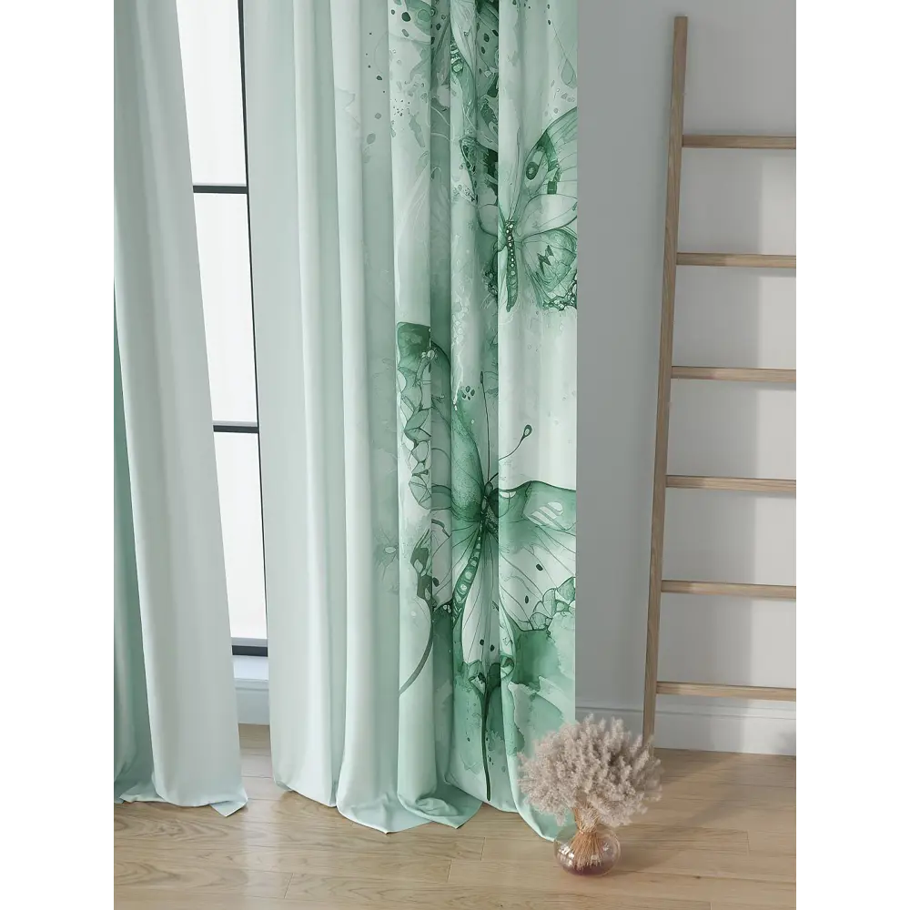 Фото 3 Комплект штор на шторной ленте Comfy Way Рифрилс 150x250 см цвет зеленый Фото 3 Комплект штор на шторной ленте Comfy Way Рифрилс 150x250 см цвет зеленый