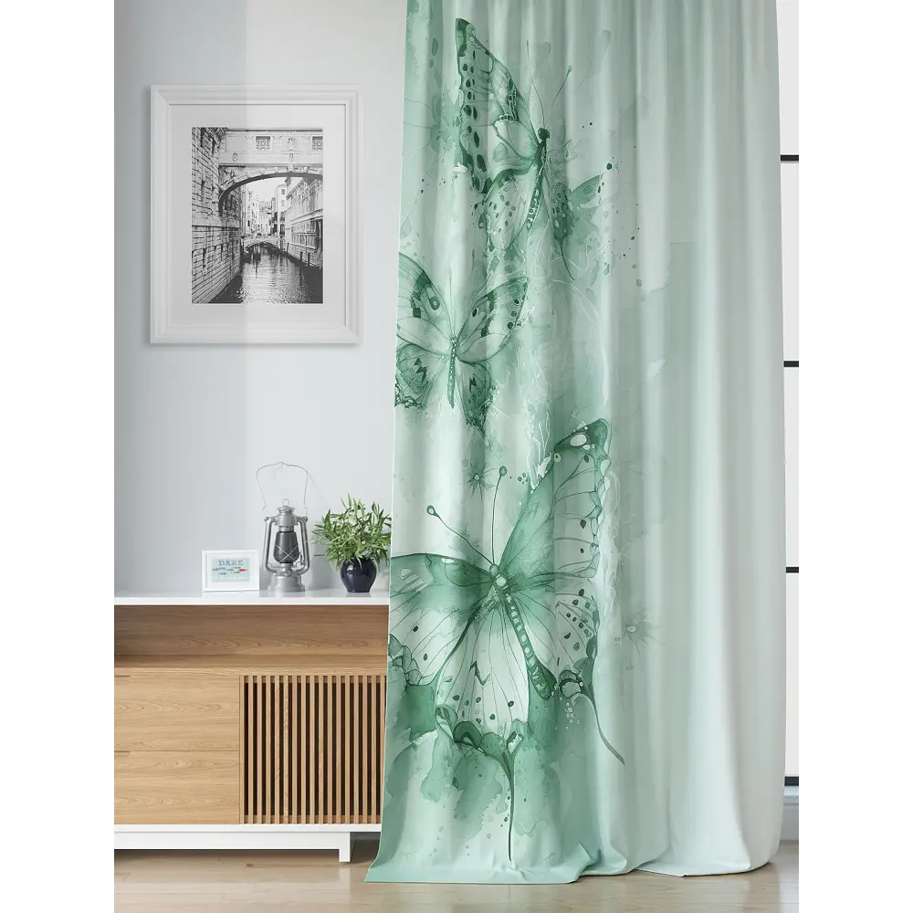 Фото 2 Комплект штор на шторной ленте Comfy Way Рифрилс 150x250 см цвет зеленый Фото 2 Комплект штор на шторной ленте Comfy Way Рифрилс 150x250 см цвет зеленый