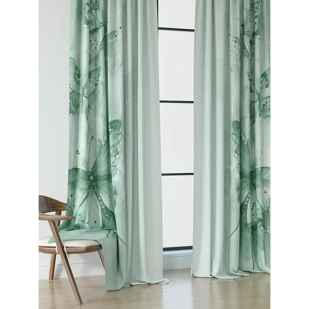 Фото 4 Комплект штор на шторной ленте Comfy Way Рифрилс 150x250 см цвет зеленый Фото 4 Комплект штор на шторной ленте Comfy Way Рифрилс 150x250 см цвет зеленый