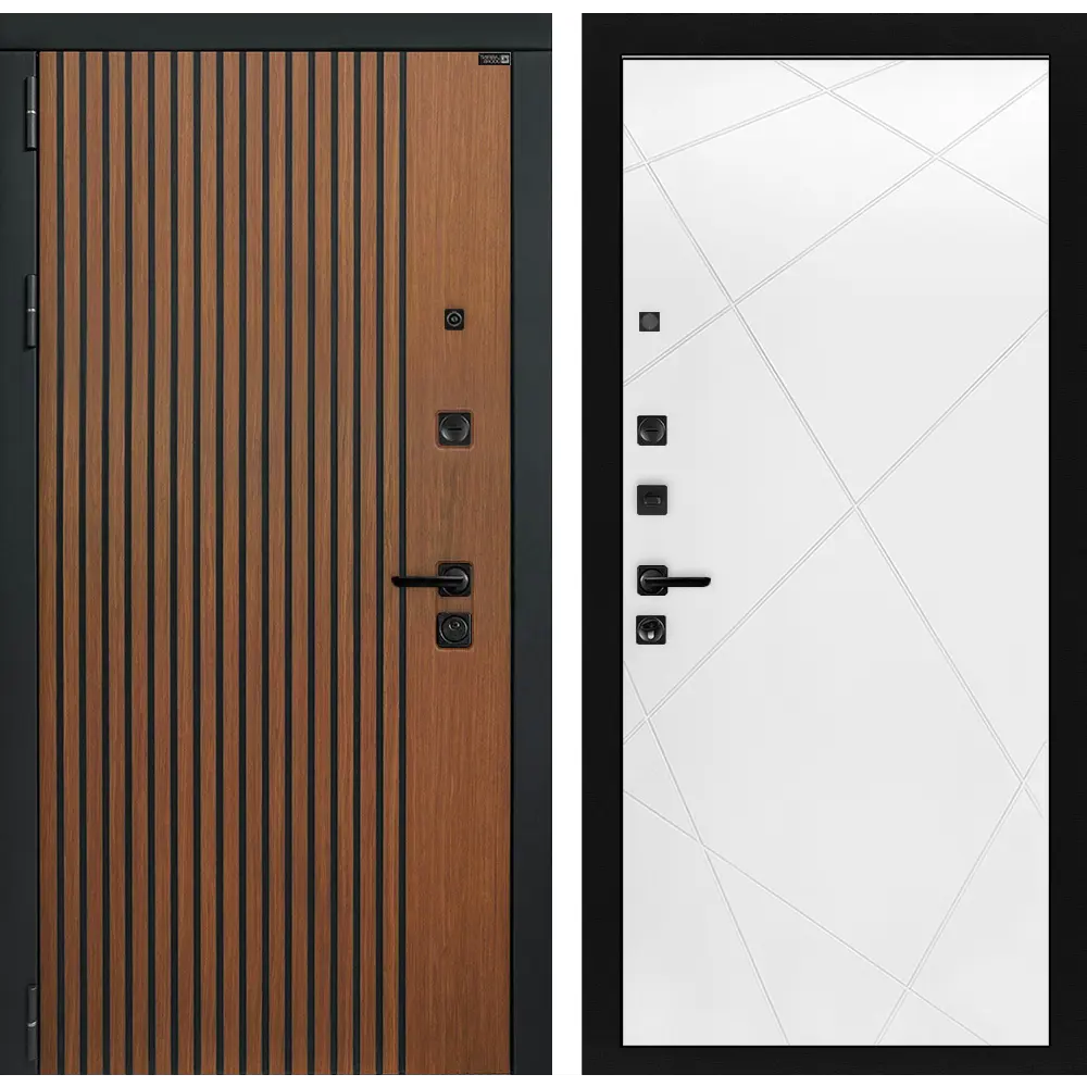 Фото Входная дверь Labirintdoors Шторм левый П-24 205x96см белый софт/дуб кантри темный Фото Входная дверь Labirintdoors Шторм левый П-24 205x96см белый софт/дуб кантри темный