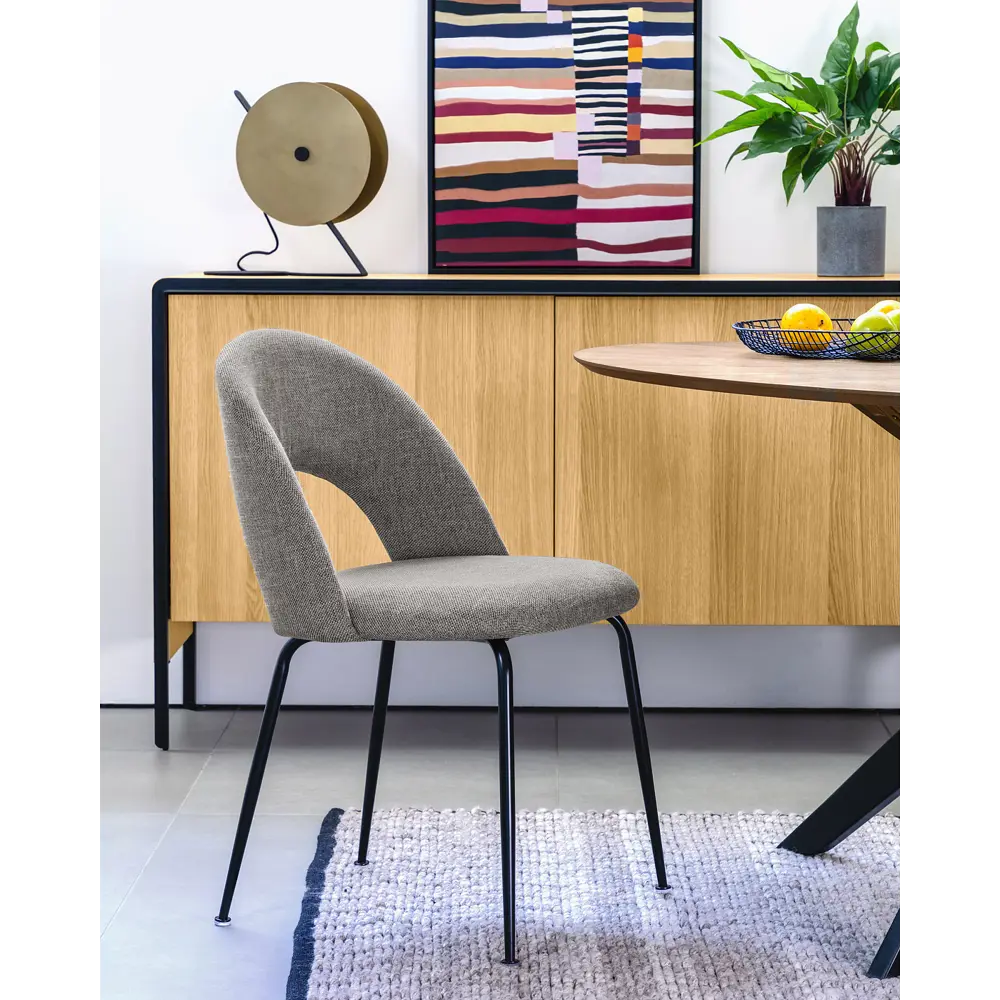 Фото 7 Стул La forma Mahalia 47x79x44 см текстиль цвет серый Фото 7 Стул La forma Mahalia 47x79x44 см текстиль цвет серый