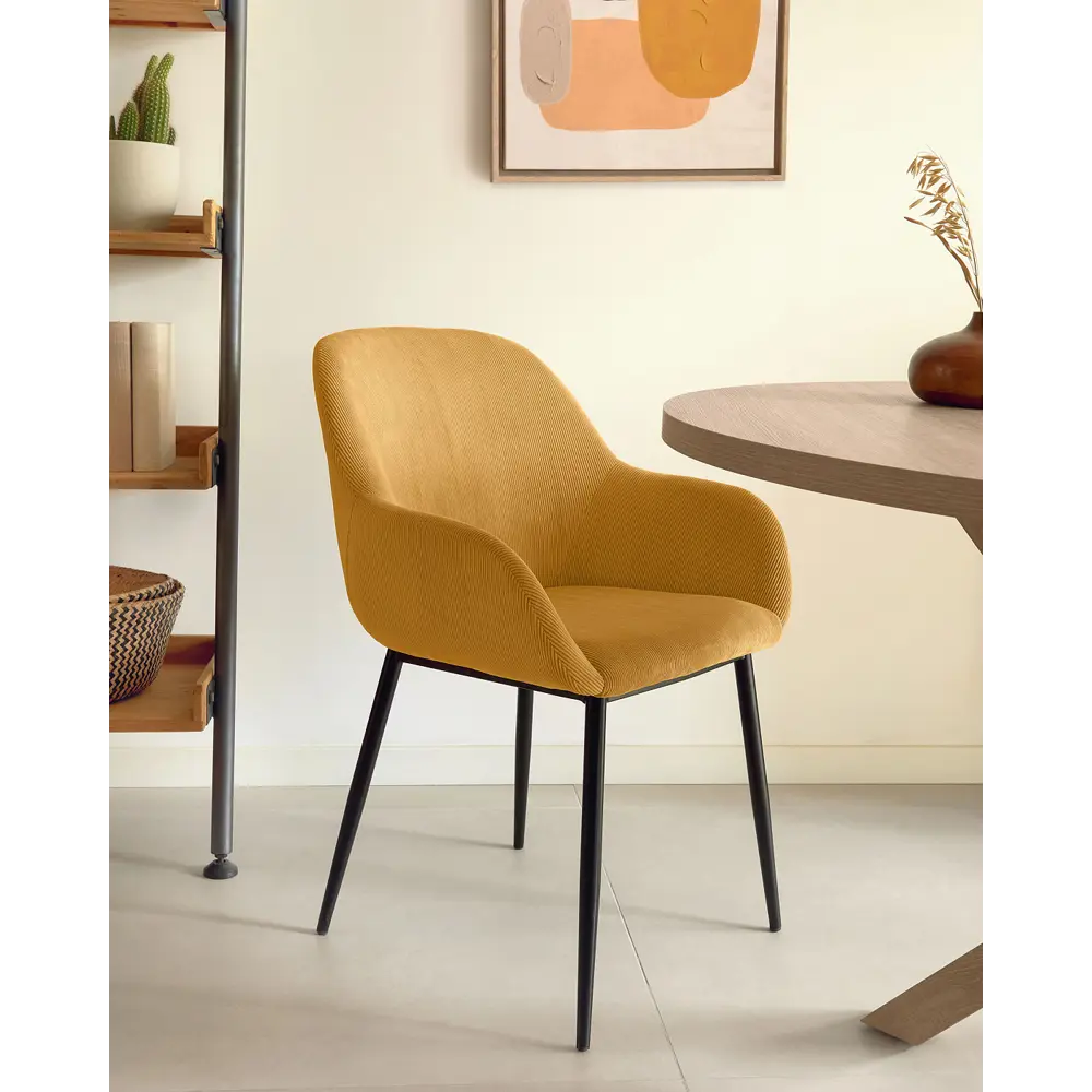 Фото 6 Стул La forma Konna 55x83x44 см велюр цвет горчичный Фото 6 Стул La forma Konna 55x83x44 см велюр цвет горчичный