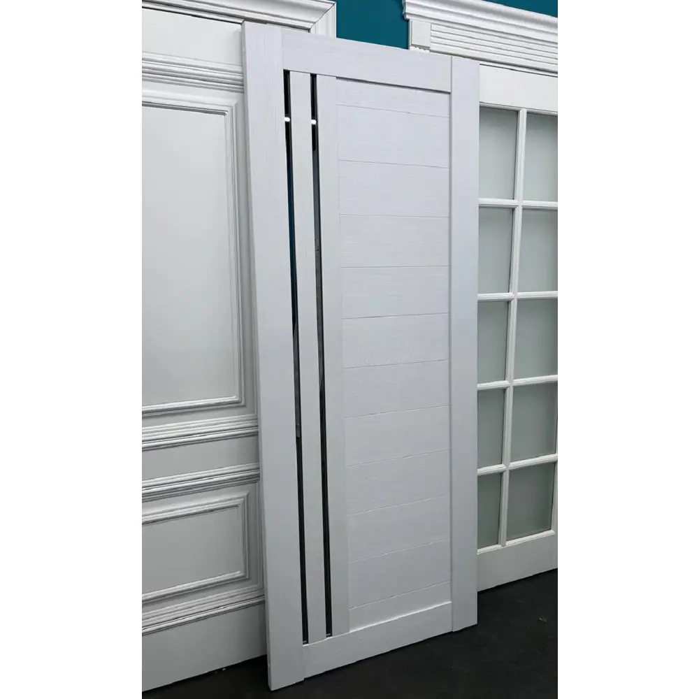 Фото 3 Комплект межкомнатной двери Wanmark D13/4 зеркало 200x70см ПВХ цвет белый с коробом и наличниками Фото 3 Комплект межкомнатной двери Wanmark D13/4 зеркало 200x70см ПВХ цвет белый с коробом и наличниками