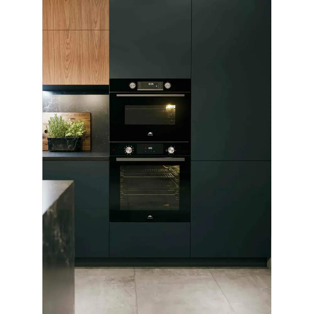 Фото 8 Компактный духовой шкаф электрический MILLEN MEOM 045 BL черный с функцией СВЧ гриль 44л 12 режимов LED-дисплей Фото 8 Компактный духовой шкаф электрический MILLEN MEOM 045 BL черный с функцией СВЧ гриль 44л 12 режимов LED-дисплей
