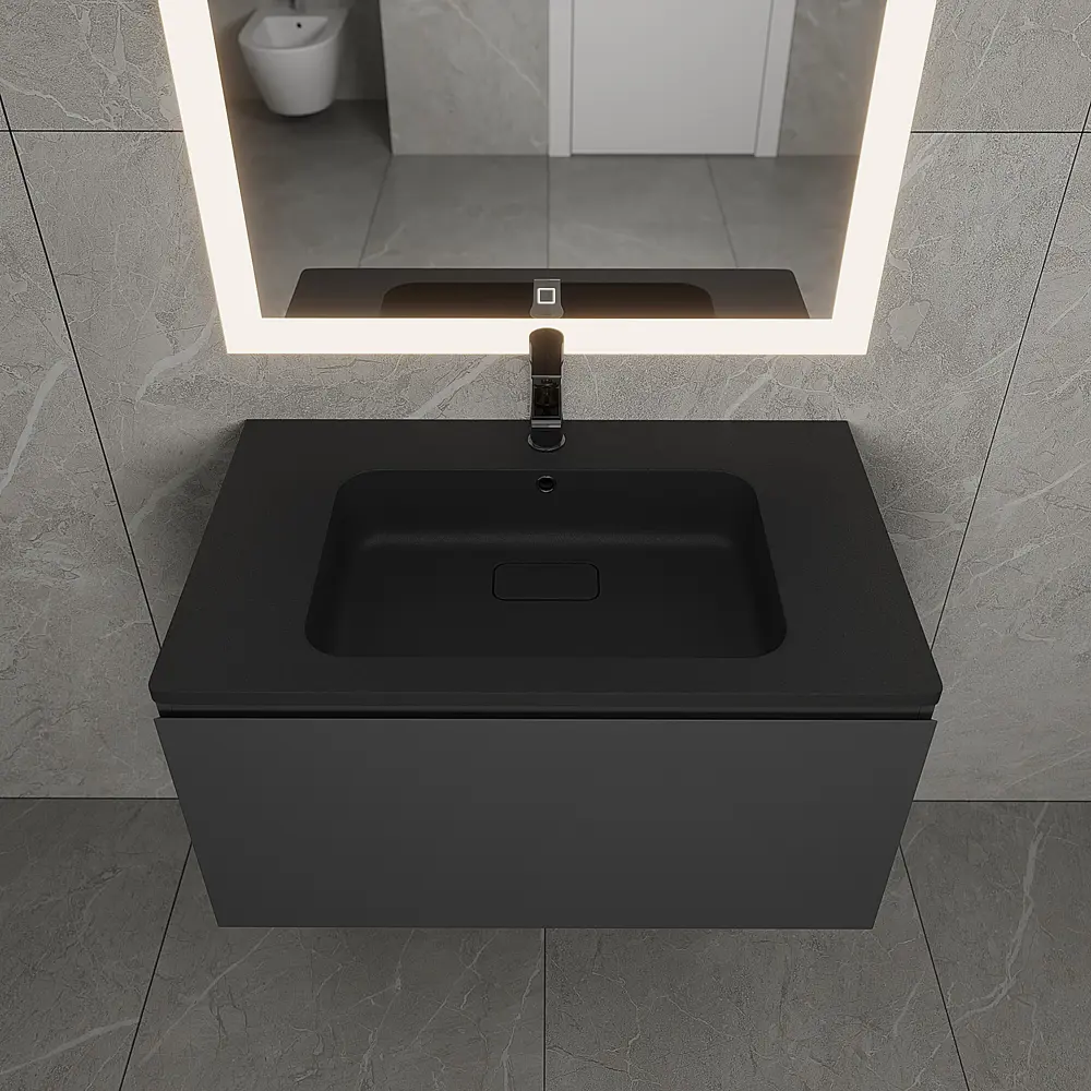 Фото 4 Раковина полувстраиваемая Uperwood UPD Lagoon Quartz 297000016 80см цвет уголь Фото 4 Раковина полувстраиваемая Uperwood UPD Lagoon Quartz 297000016 80см цвет уголь