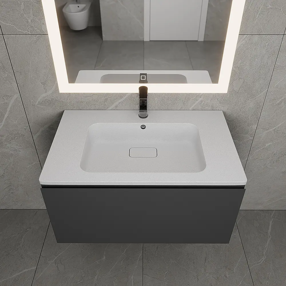 Фото 4 Раковина полувстраиваемая Uperwood UPD Lagoon Quartz 297000017 80см цвет жасмин Фото 4 Раковина полувстраиваемая Uperwood UPD Lagoon Quartz 297000017 80см цвет жасмин
