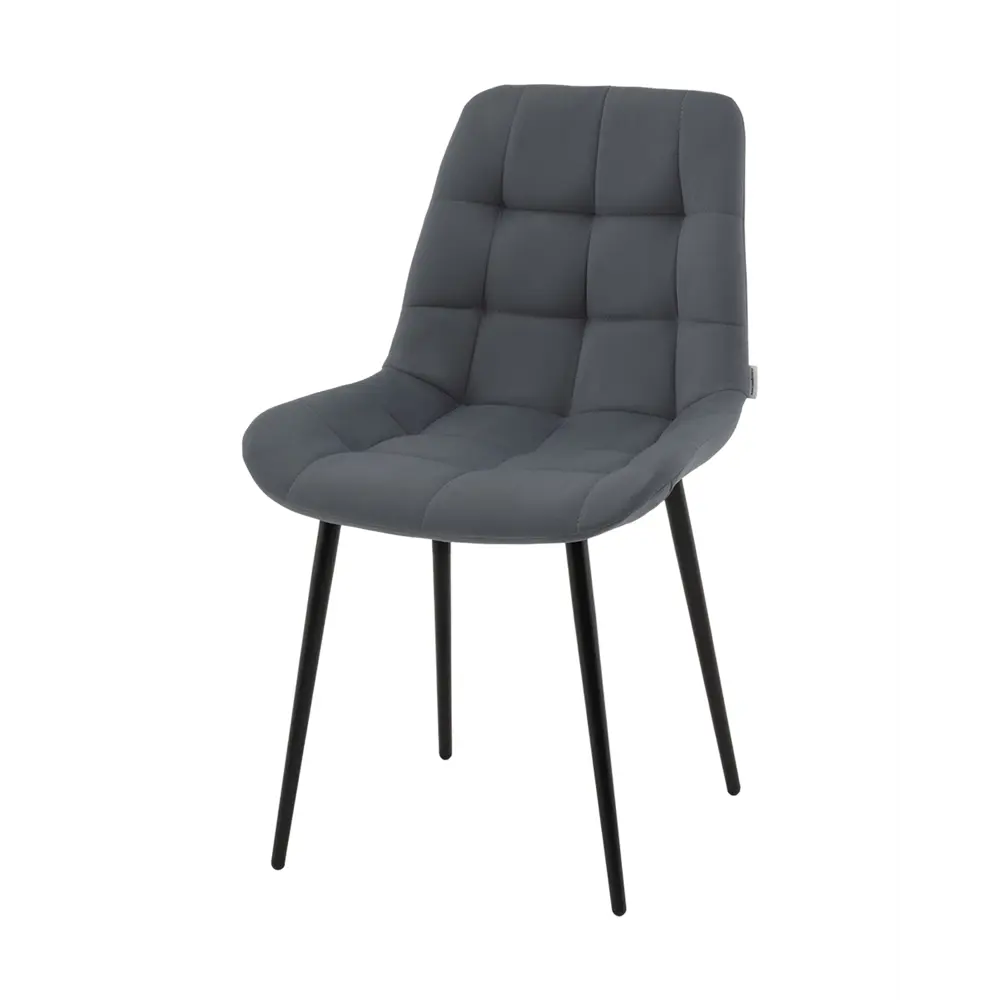Фото 3 Стул для кухни обеденный Флекс велюр тёмно-серый (комплект 4 стула)